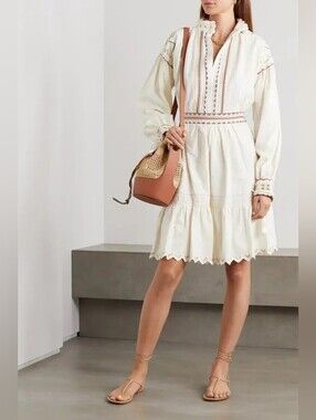 Etro Embroidered cotton mini dress size XL(48) BNWT with defect